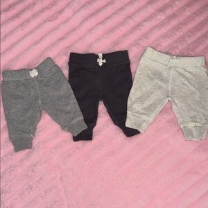 3-Pack Baby Jogger Pants - Gray, Black, & Cream